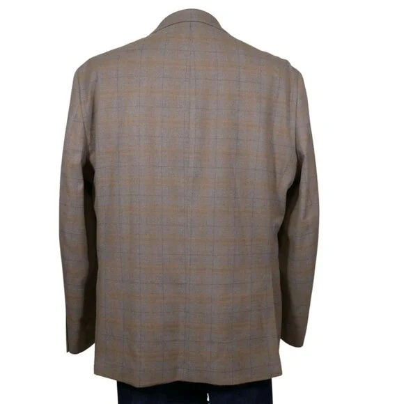 TOMMY HILFIGER Mens Sport Coat Blazer Mens 48R Beige Plaid - Picture 7 of 14